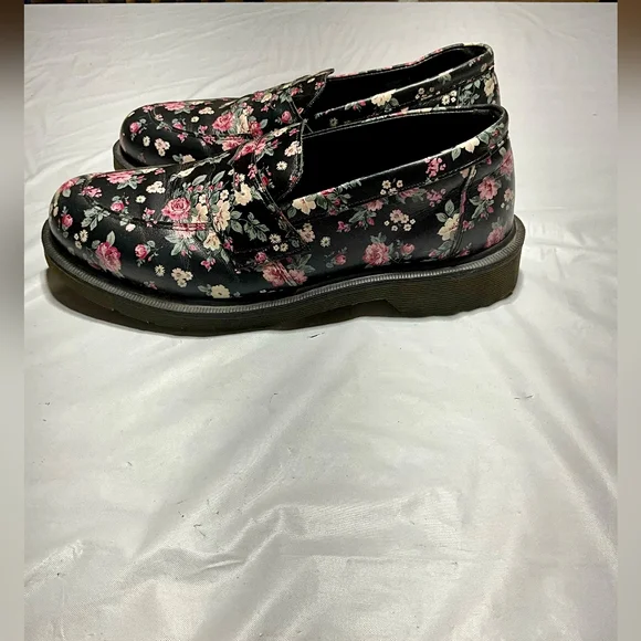 DR. MARTENS ADDY Printed Floral Leather Loafers Shoes Women's Size 9 - Picture 4 of 9